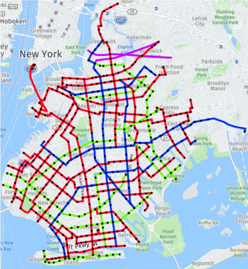 Proposed Brooklyn bus network redesign by Goldwyn and Levy