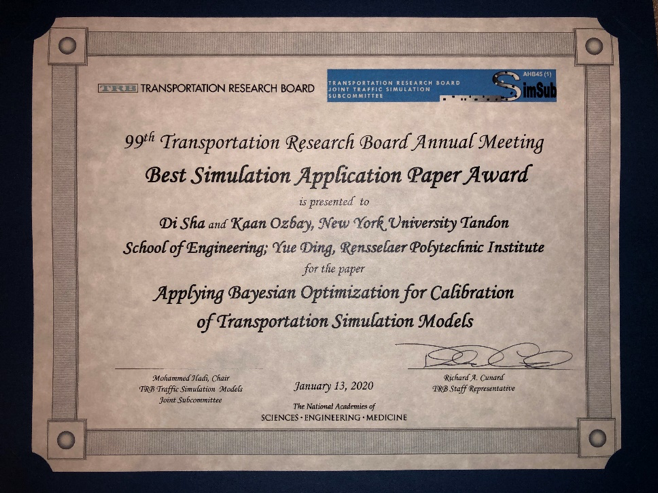 Best Simulation Application Paper Award